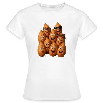 Troupe de patates qui rient - T-shirt Femme - blanc - Devant - AI Model Female 172 dark (172cm)