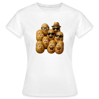 Lachende Kartoffeln mit Stil - Frauen T-Shirt - Weiß - Vorne - AI Model Female 172 dark (172cm)