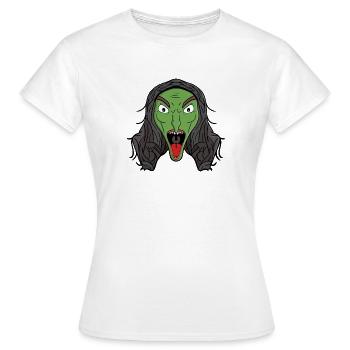 Grüne Hexe Knurren - Frauen T-Shirt - Weiß - Vorne - AI Model Female 172 dark (172cm)