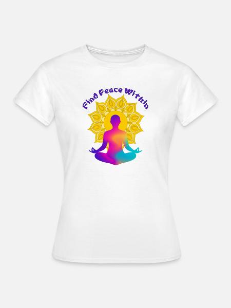 Finde einen Frieden in Mandala Glow - Frauen T-Shirt - Weiß
