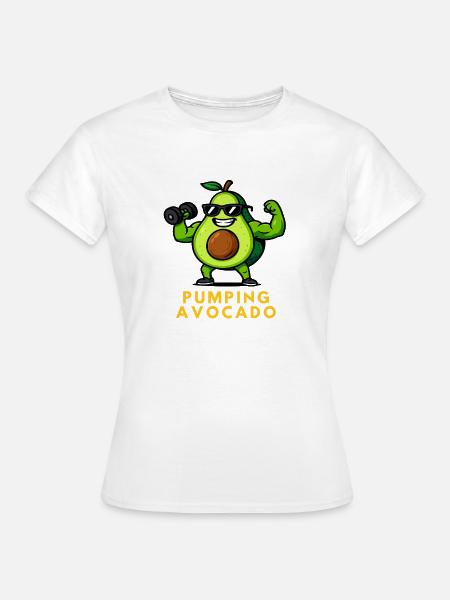 Pumping Avocado Fitness Obst Gemüse Design - Frauen T-Shirt - Weiß