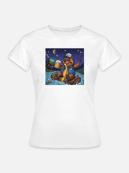 Biber Nachtbier Abenteuer - Frauen T-Shirt - Weiß