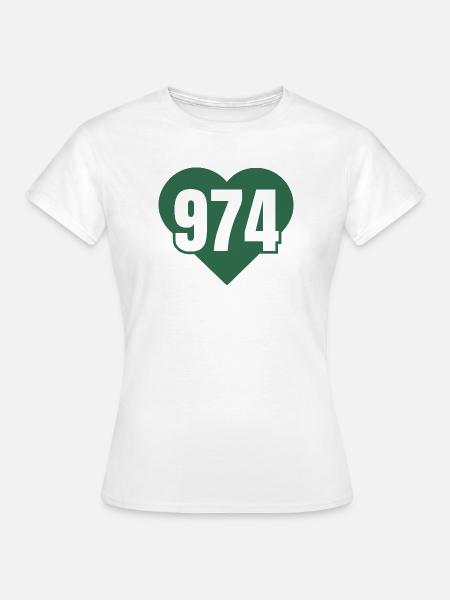 Herz 974 Code Grün - Frauen T-Shirt - Weiß