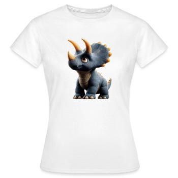 Triceratops Dinosaur Dinos Triceratops Dino - Women's T-Shirt - white - Front - AI Model Female 172 dark (172cm)
