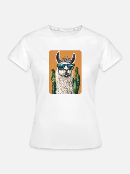 Lama - Frauen T-Shirt - Weiß