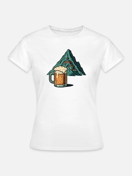Bierberg Gipfelkunst - Frauen T-Shirt - Weiß