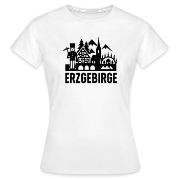 Silhouette typique des Monts Métallifères - T-shirt Femme - blanc - Devant - AI Model Female 172 dark (172cm)