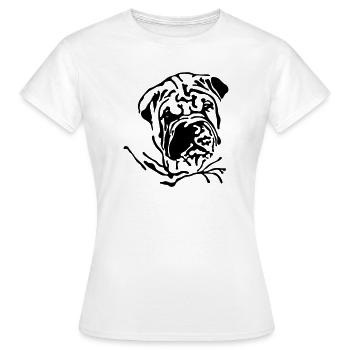 Shar-Pei - Frauen T-Shirt - Weiß - Vorne - AI Model Female 172 dark (172cm)