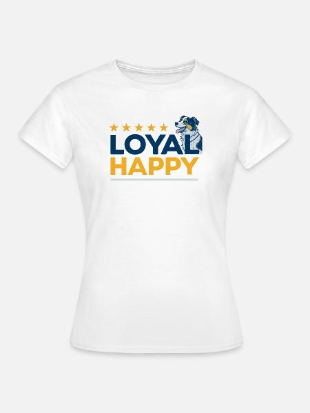 Happy Loyal Dog Logo - Frauen T-Shirt - Weiß