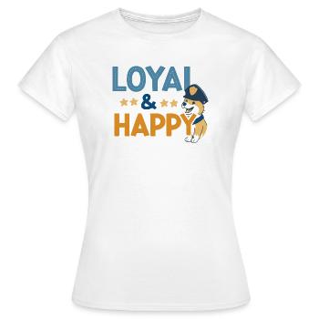 Loyal & Happy Chien Policier - T-shirt Femme - blanc - Devant - AI Model Female 172 dark (172cm)