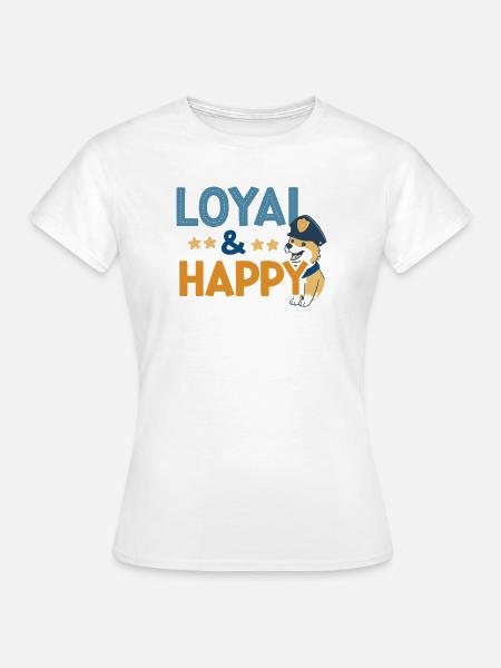 Treuer & Glücklicher Polizeihund - Frauen T-Shirt - Weiß