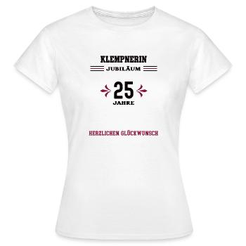 25e anniversaire du plombier 25e anniversaire de l’entreprise - T-shirt Femme - blanc - Devant - AI Model Female 172 dark (172cm)