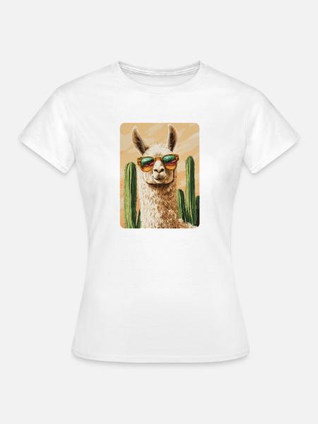 Lama - Frauen T-Shirt - Weiß