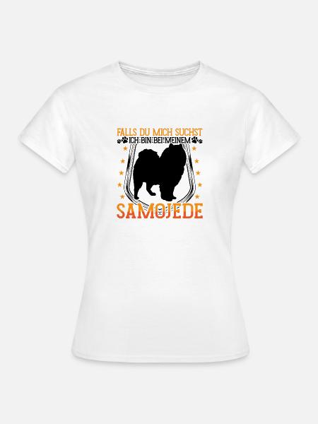 Samojede mich suchen Schlittenhund - Frauen T-Shirt - Weiß