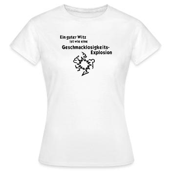 Geschmacklosigkeits-Explosion - Frauen T-Shirt - Weiß - Vorne - AI Model Female 172 dark (172cm)