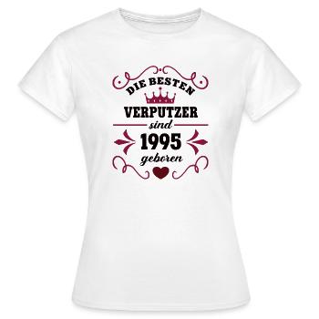 1995 Plasterer Birthday colleague plasterer - Women's T-Shirt - white - Front - AI Model Female 172 dark (172cm)