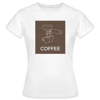 Kaffeemaschine Linienkunst Kaffee - Frauen T-Shirt - Weiß - Vorne - AI Model Female 172 dark (172cm)