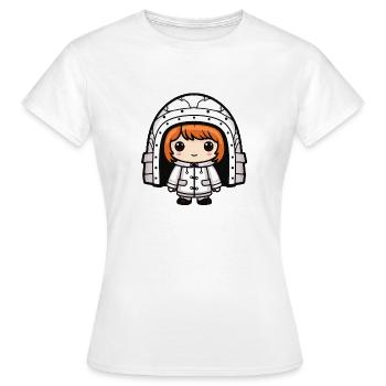 Winter Eskimo Iglu Comic - Frauen T-Shirt - Weiß - Vorne - AI Model Female 172 dark (172cm)