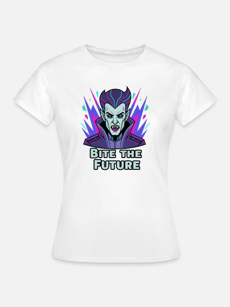 Bite the Future: Neon Vampire - Frauen T-Shirt - Weiß