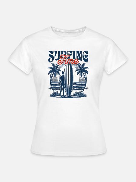 Surfing Time - Frauen T-Shirt - Weiß