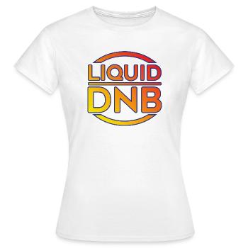 Liquid DNB Logo au néon - T-shirt Femme - blanc - Devant - AI Model Female 172 dark (172cm)