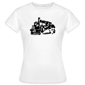 Locomotive à vapeur - T-shirt Femme - blanc - Devant - AI Model Female 172 dark (172cm)