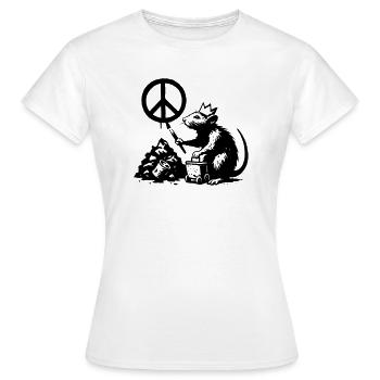 Ratte fordert Frieden - Frauen T-Shirt - Weiß - Vorne - AI Model Female 172 dark (172cm)
