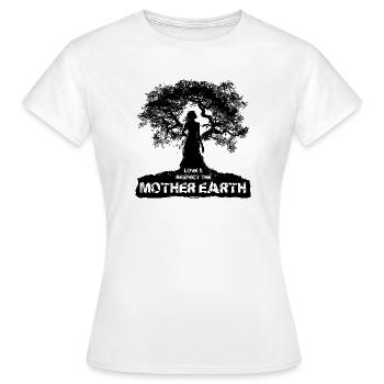 Mutter Erde - Schwarzes Design - Frauen T-Shirt - Weiß - Vorne - AI Model Female 172 dark (172cm)