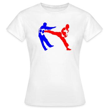Des silhouettes combatives contrastées - T-shirt Femme - blanc - Devant - AI Model Female 172 dark (172cm)