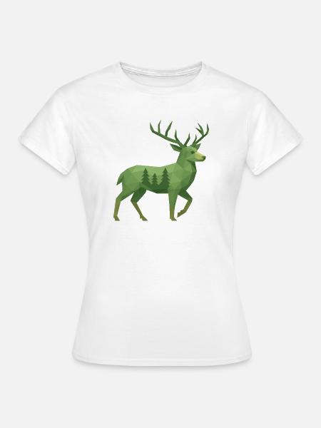 Geometrischer Hirsch - Frauen T-Shirt - Weiß
