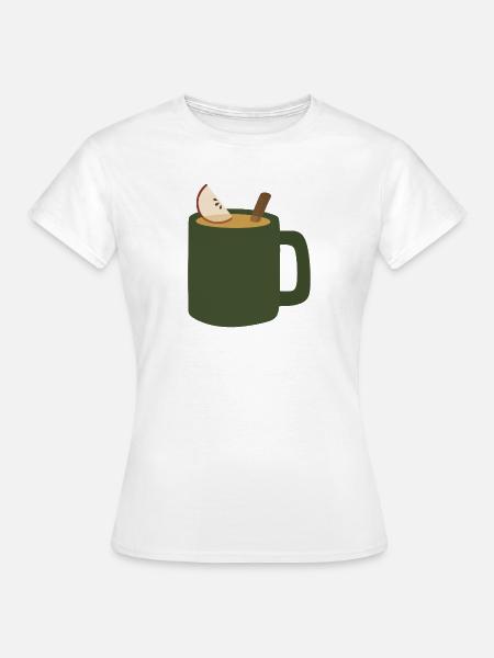 Glühapfel Apfelwein Becher - Frauen T-Shirt - Weiß