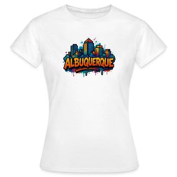 Albuquerque Graffiti Skyline - Frauen T-Shirt - Weiß - Vorne - AI Model Female 172 dark (172cm)