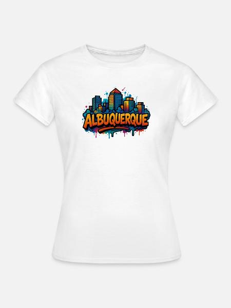 Albuquerque Graffiti Skyline - Frauen T-Shirt - Weiß