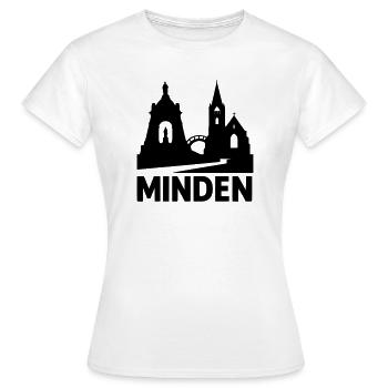 Minden Westphalie Silhouette - T-shirt Femme - blanc - Devant - AI Model Female 172 dark (172cm)