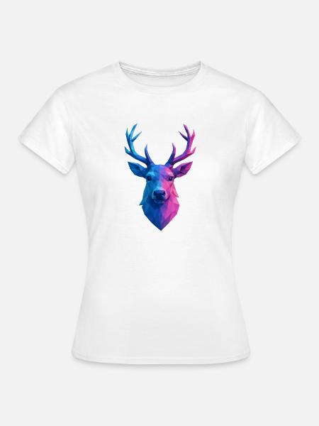 Weihnachten Rentier Low Poly - Frauen T-Shirt - Weiß