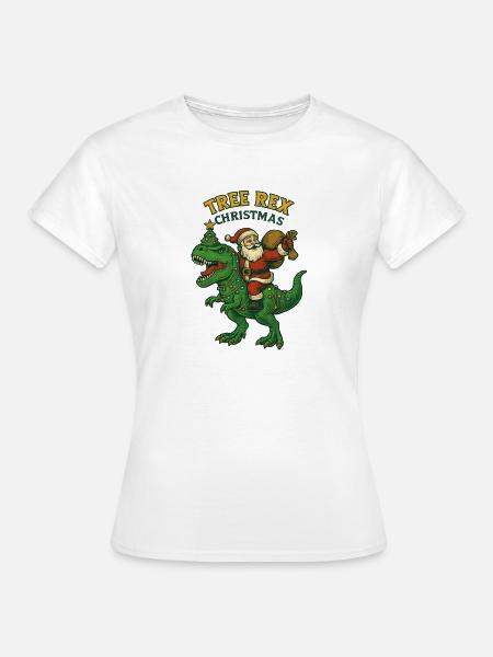 Noël – Tree Rex Weihnachten - Frauen T-Shirt - Weiß
