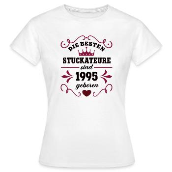 1995 Plasterer Birthday colleague plasterer - Women's T-Shirt - white - Front - AI Model Female 172 dark (172cm)