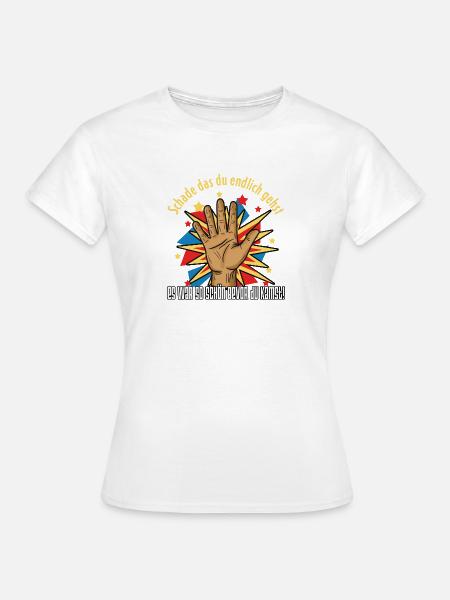 Popart Hand mit Explosionsspruch, Oxymoron - Frauen T-Shirt - Weiß