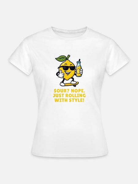Zitrus-Skater: Stilvoll Rollend - Frauen T-Shirt - Weiß