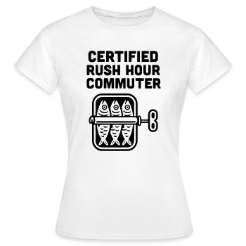 Transport en commun aux heures de pointe - T-shirt Femme - blanc - Devant - AI Model Female 172 dark (172cm)