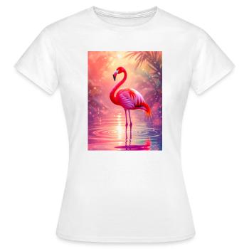 Flamingo – Geist der Anmut und Farbe - Frauen T-Shirt - Weiß - Vorne - AI Model Female 172 dark (172cm)
