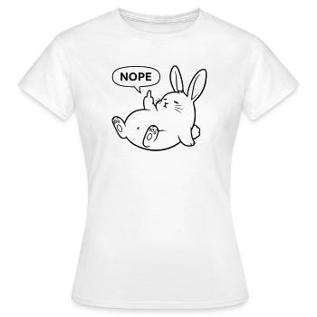 Non, Lapin | Déclaration de lapin coquin - T-shirt Femme - blanc - Devant - AI Model Female 172 dark (172cm)