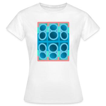 blaues Muster, graphic art - Frauen T-Shirt - Weiß - Vorne - AI Model Female 172 dark (172cm)