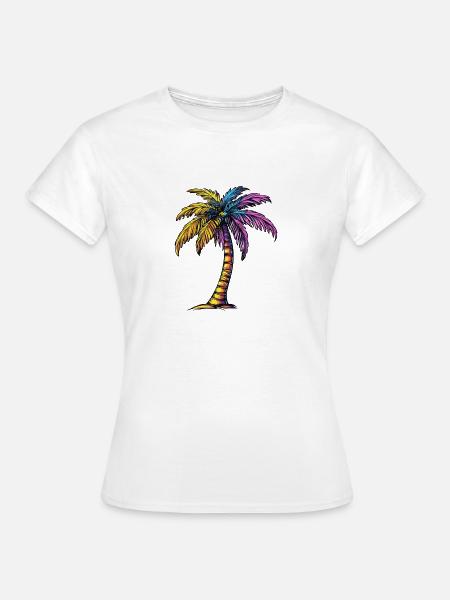Palme Strand - Frauen T-Shirt - Weiß