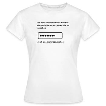 Passwortabfrage - Frauen T-Shirt - Weiß - Vorne - AI Model Female 172 dark (172cm)