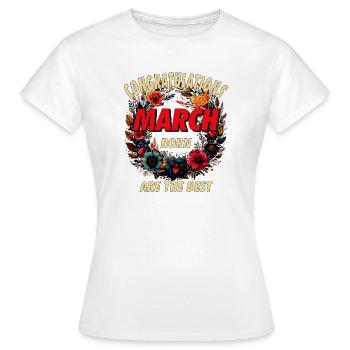 FÉLICITATIONS MARS - T-shirt Femme - blanc - Devant - AI Model Female 172 dark (172cm)