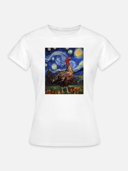 Truthahn Vogel Van Gogh Style - Frauen T-Shirt - Weiß