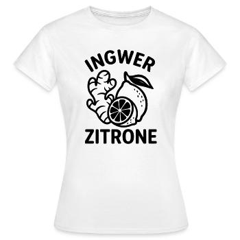 Ingwer Zitrone Beste Kombi gegen Erkältung - Frauen T-Shirt - Weiß - Vorne - AI Model Female 172 dark (172cm)