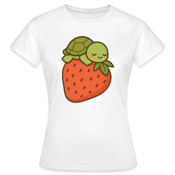 Tortue Fraise Cosy - T-shirt Femme - blanc - Devant - AI Model Female 172 dark (172cm)