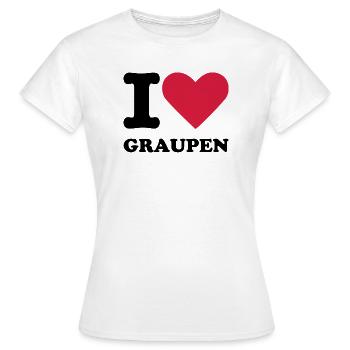 Stromberg Mit Spruch I Love Graupen - Frauen T-Shirt - Weiß - Vorne - AI Model Female 172 dark (172cm)